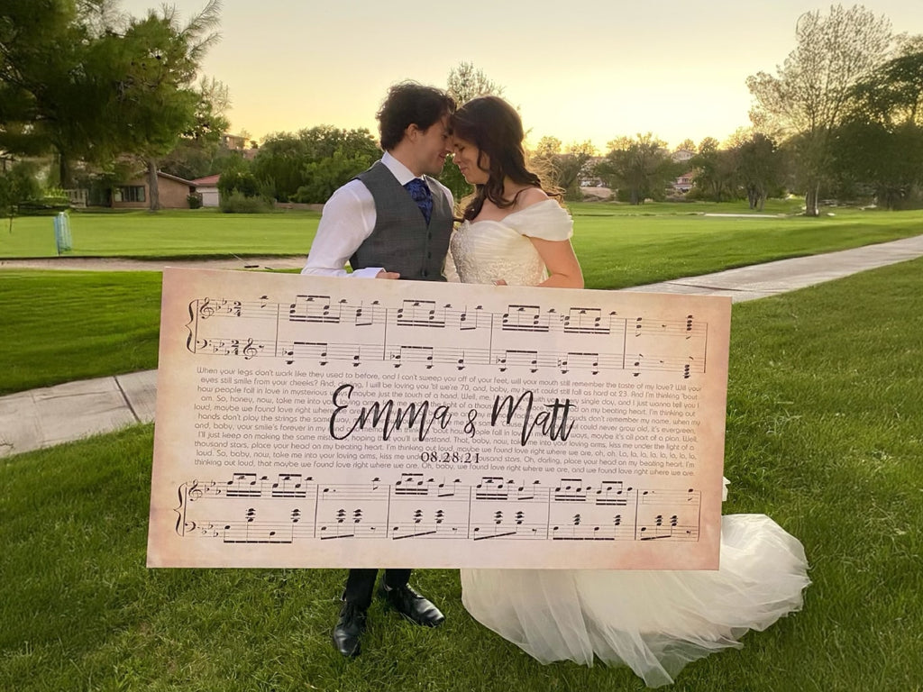 Song Lyrics on Canvas Custom Wall Art Couples - Ready to Hang