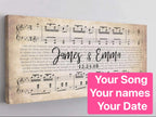 Song Lyrics on Canvas Custom Wall Art Couples - Ready to Hang