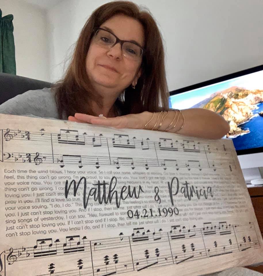 Song Lyrics on Canvas Custom Wall Art Couples - Ready to Hang