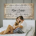 Song Lyrics on Canvas Custom Wall Art Couples - Ready to Hang